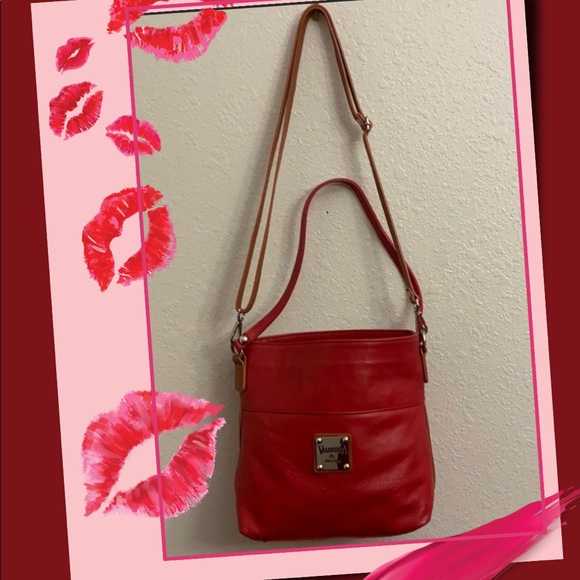 VALENTINA ITALY GENUINE LEATHER ADJUSTABLE RED CROSSBODY!! - Picture 2 of 12